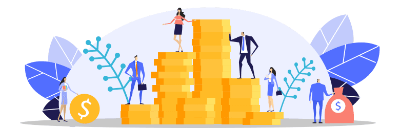 An illustration of different levels of wealth earning among Asian Americans.