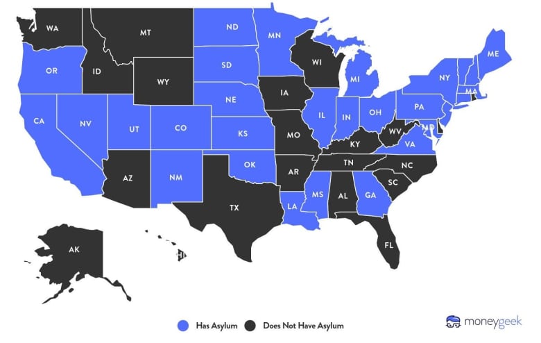 A map of the United States showing which states have sanctuary cities and counties. 