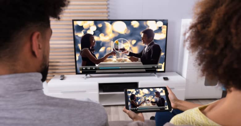 Couple watching streaming service