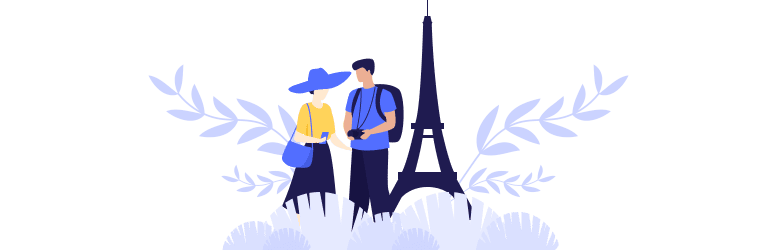 An illustration of a young woman using her cellphone to research affordable locations while her partner looks and provides his suggestions.