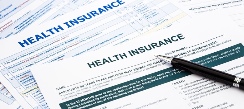 An image of health insurance papers.