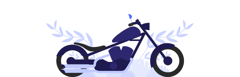 An illustration of a cruiser motorcycle.