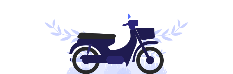 An illustration of a moped.