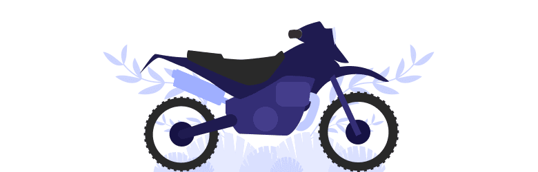 An illustration of a dual sport motorcycle.