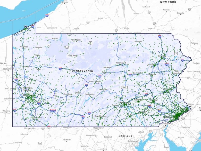 Pennsylvania Deadly Road Maps