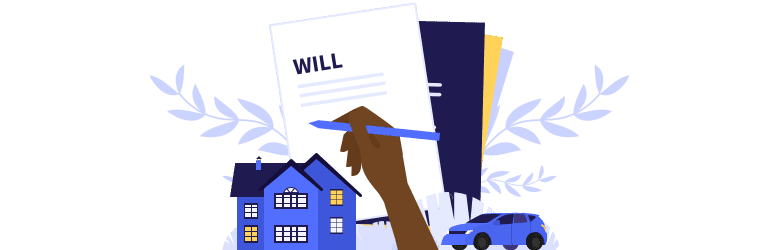 A person is writing a will.