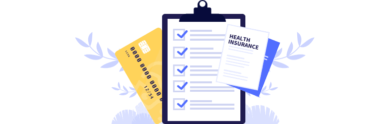 An illustrative image of a board containing a list of checklists for health insurance. 