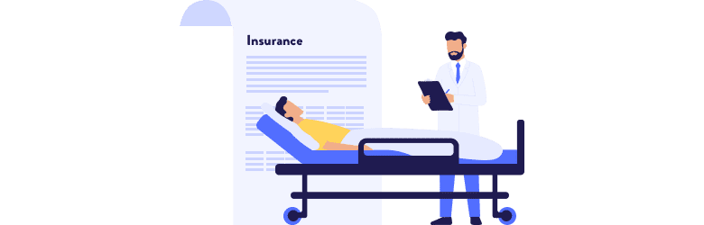 An illustration of a patient with chronic illness getting covered by critical illness insurance.
