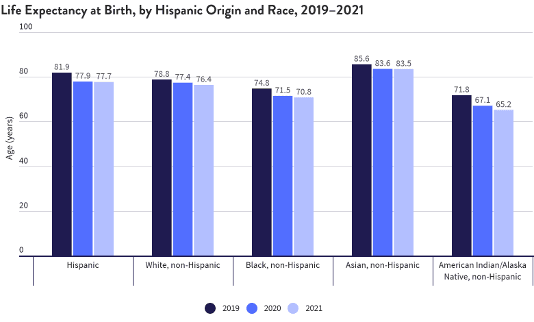 Life Expectancy by Race and Ethnicity, 2019-2021