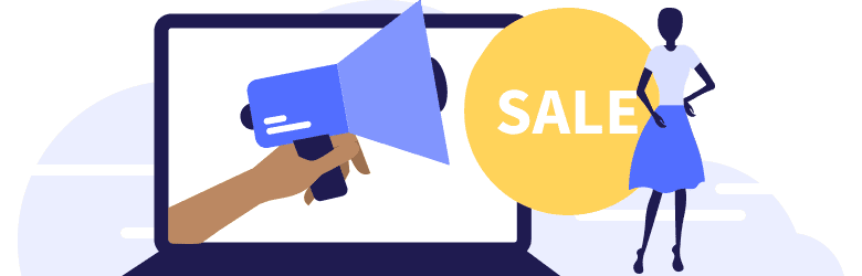 Sale sign, person, loud speaker