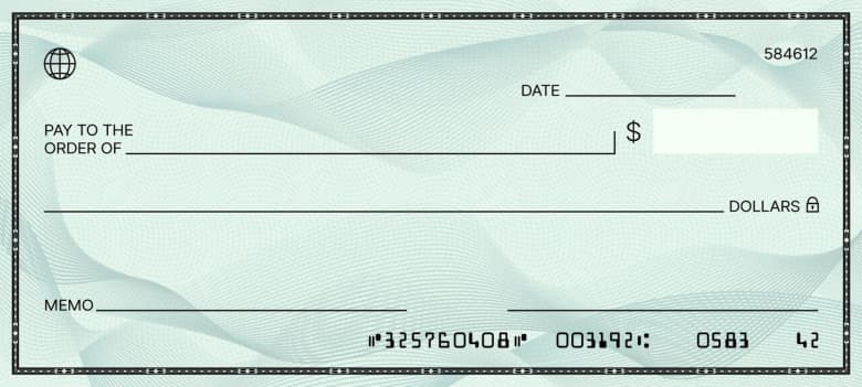 Example of a blank check