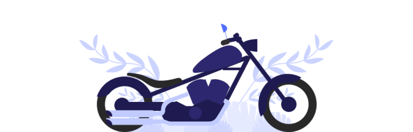 An illustration of a cruiser motorcycle.