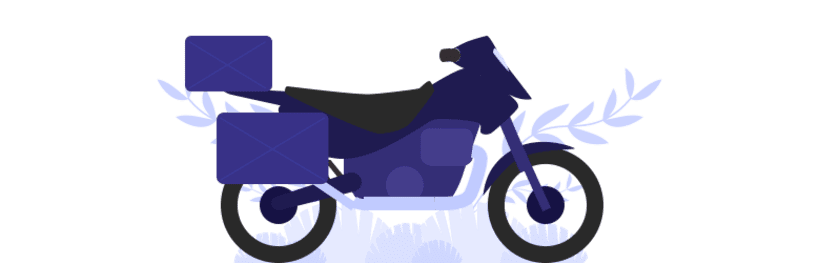 An illustration of a touring motorcycle.