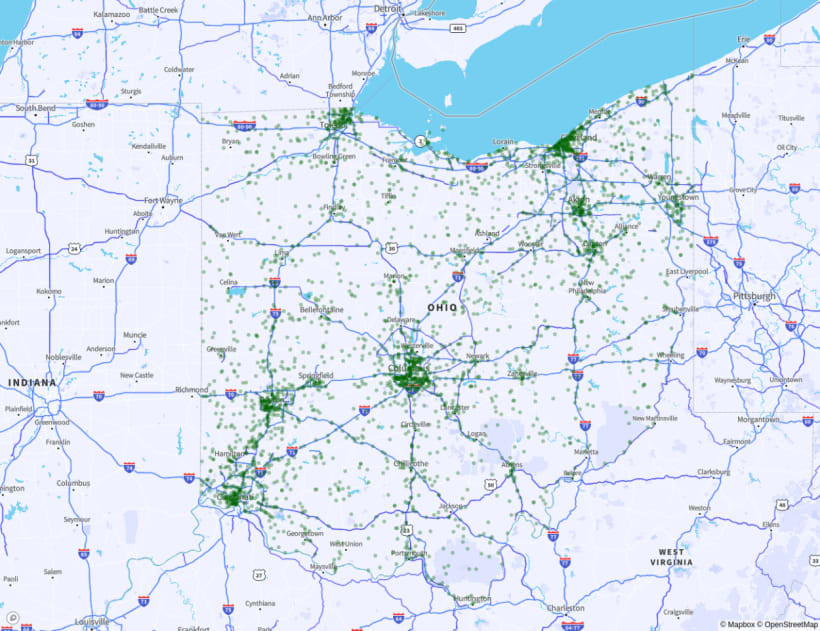 Ohio Deadly Road Maps