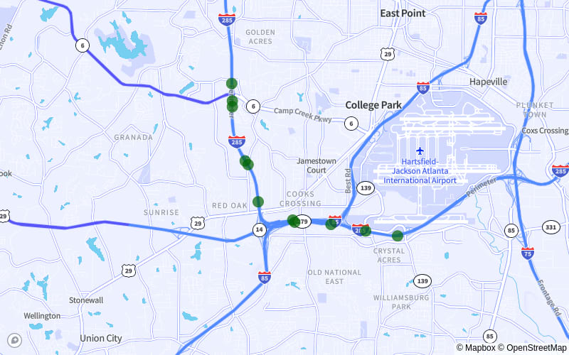 The Perimeter (I-285) from the Rt. 6 Interchange to the Riverdale Rd. Exit