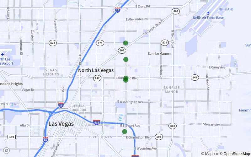 N Pecos Road from Sunrise Avenue to E Cheyenne Avenue