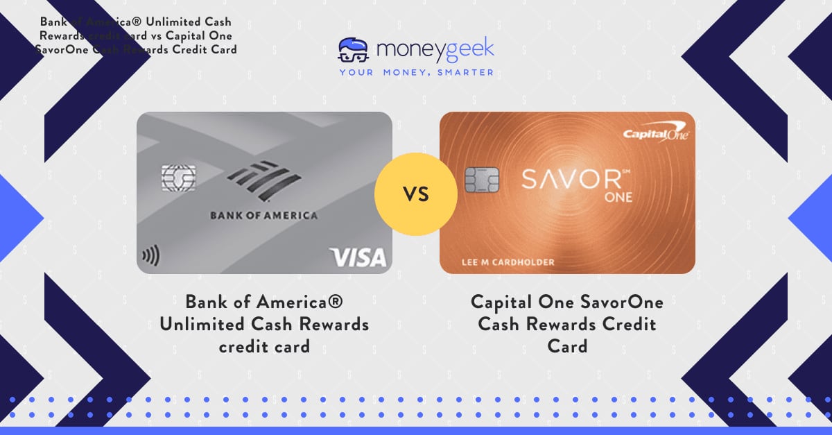 Bank of America® Unlimited Cash Rewards credit card vs. Capital One