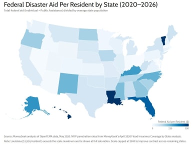 FEMA Disaster Aid by State: $42.9B Since 2020