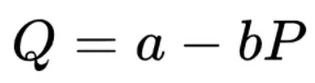 Formula for demand is calculated considering factors, demand, price and quantity.