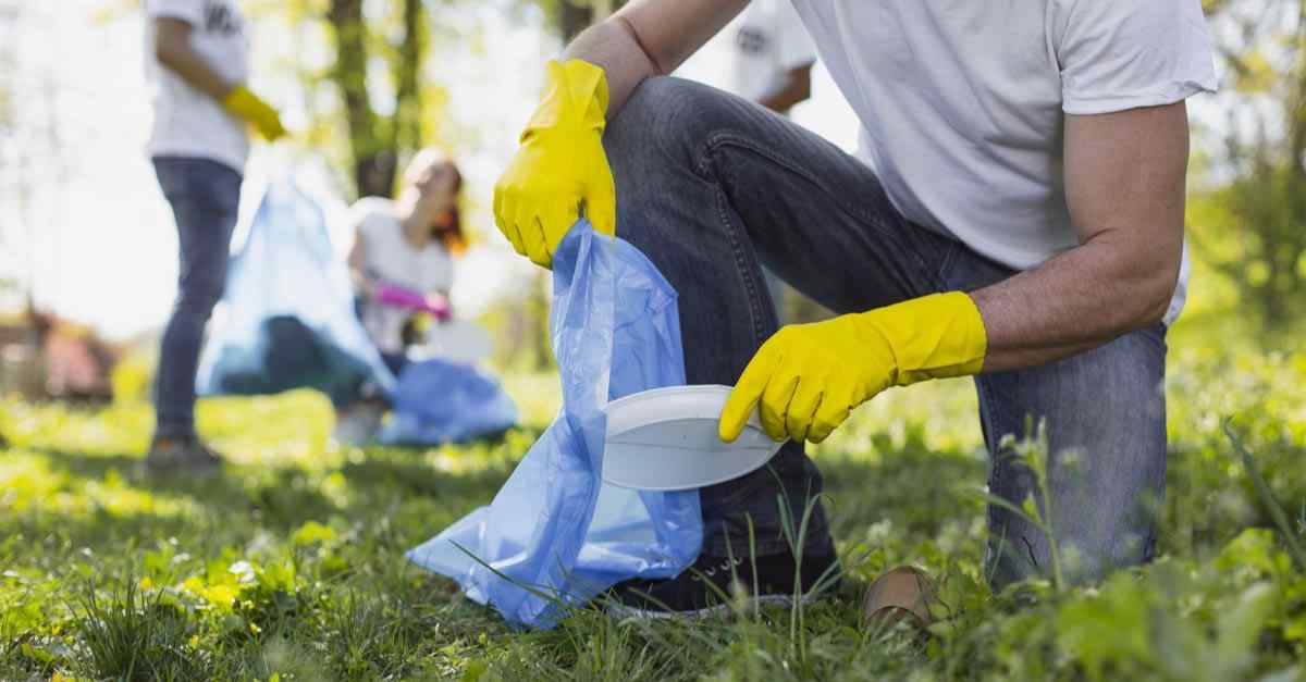 Person cleaning up park