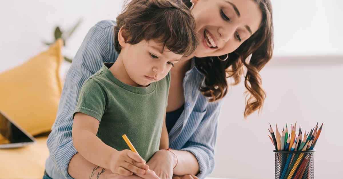 Woman babysitting child