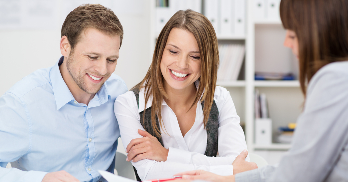 Couple discussing insurance