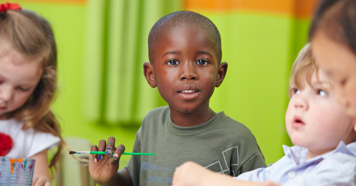 a young child attends a child care center