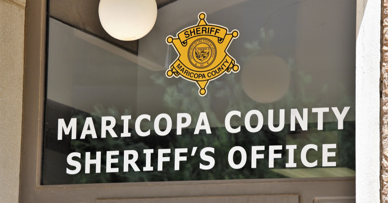 The front entrance to the Maricopa County, Arizona sheriff's office