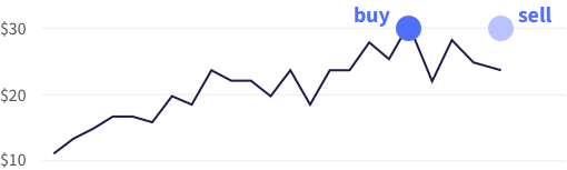 An illustration of buying and selling a stock based on the rational choice theory and disposition effect.