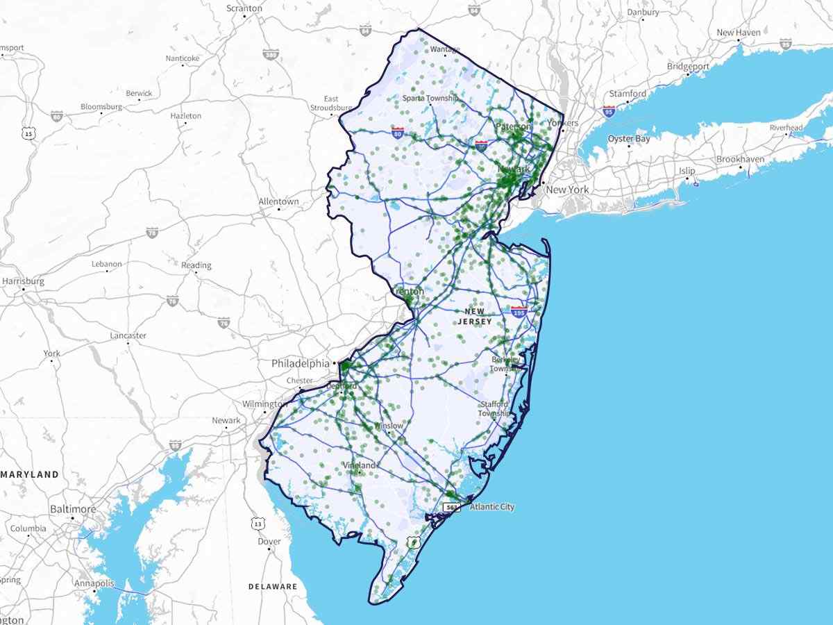 Distance from baltimore to new jersey