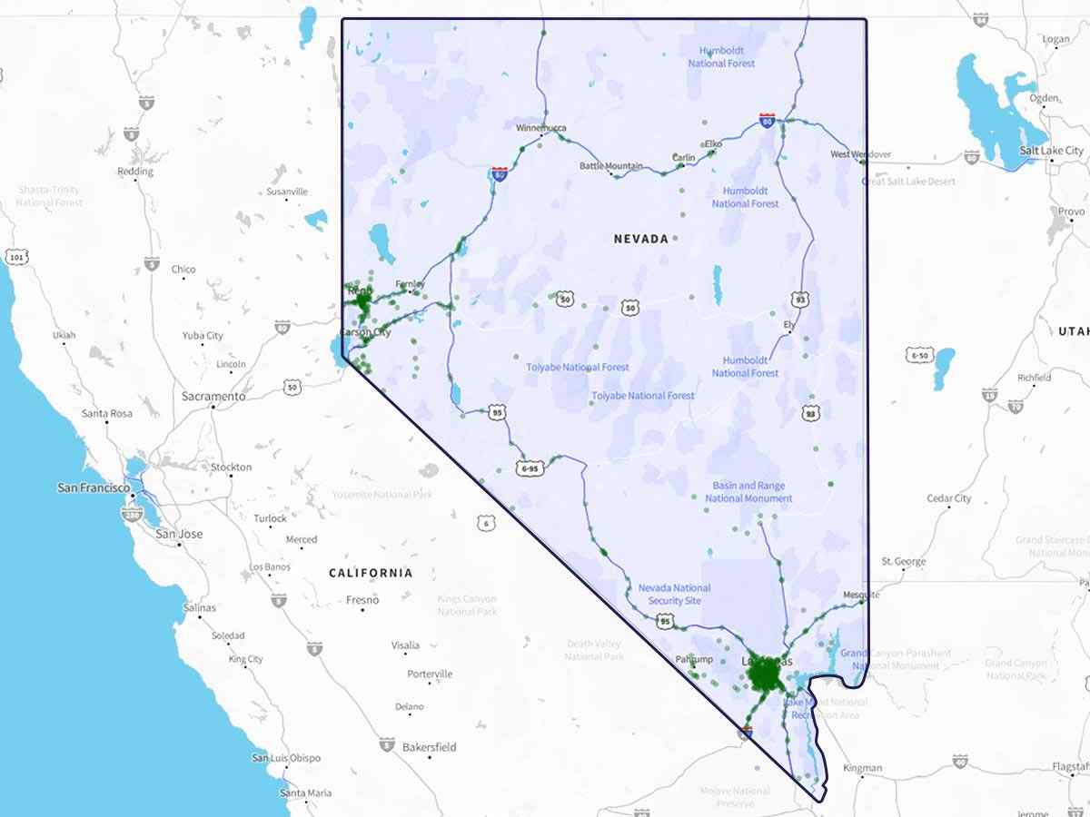 Nevada deadly roads map