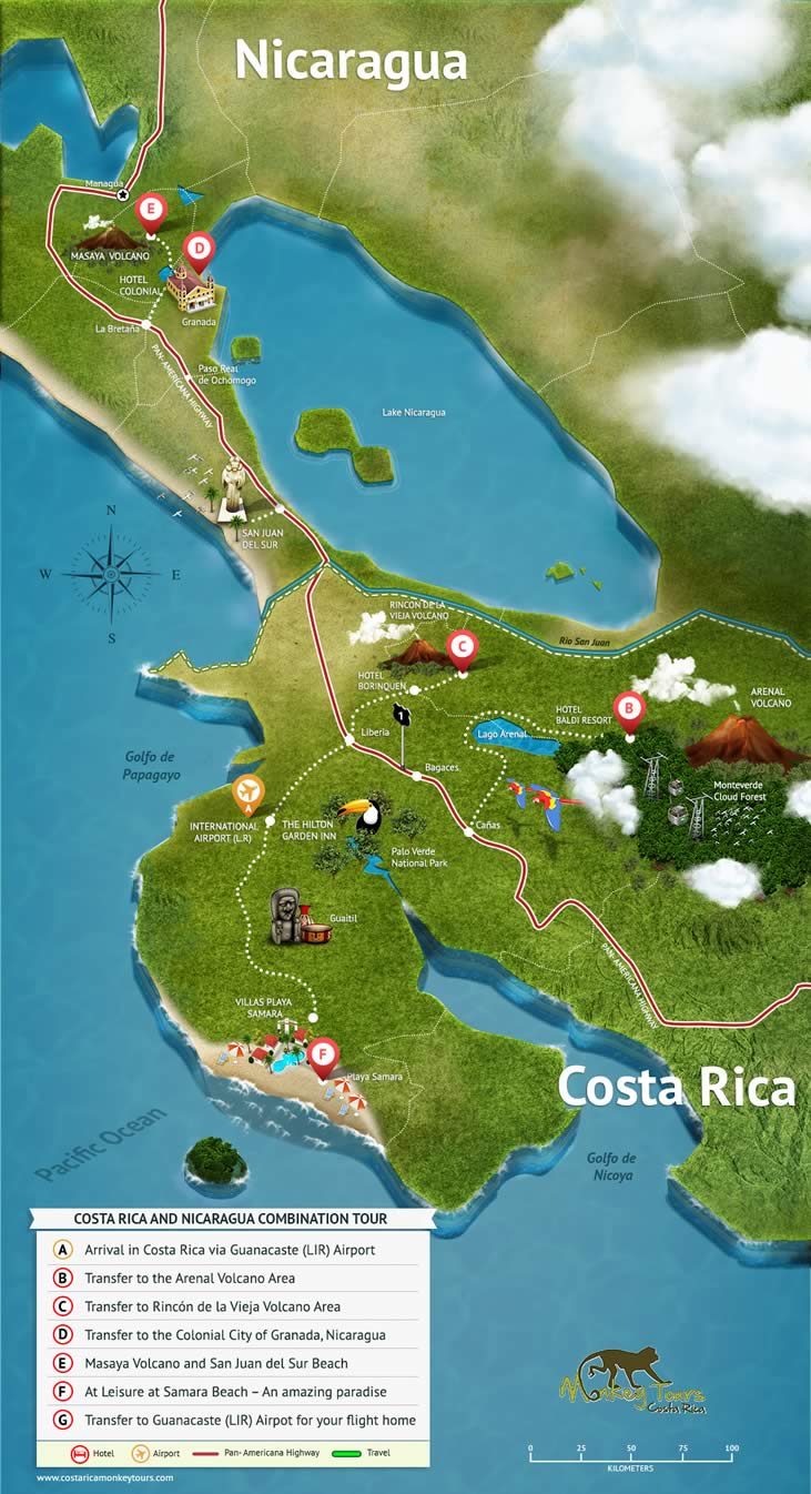 travel from nicaragua to costa rica