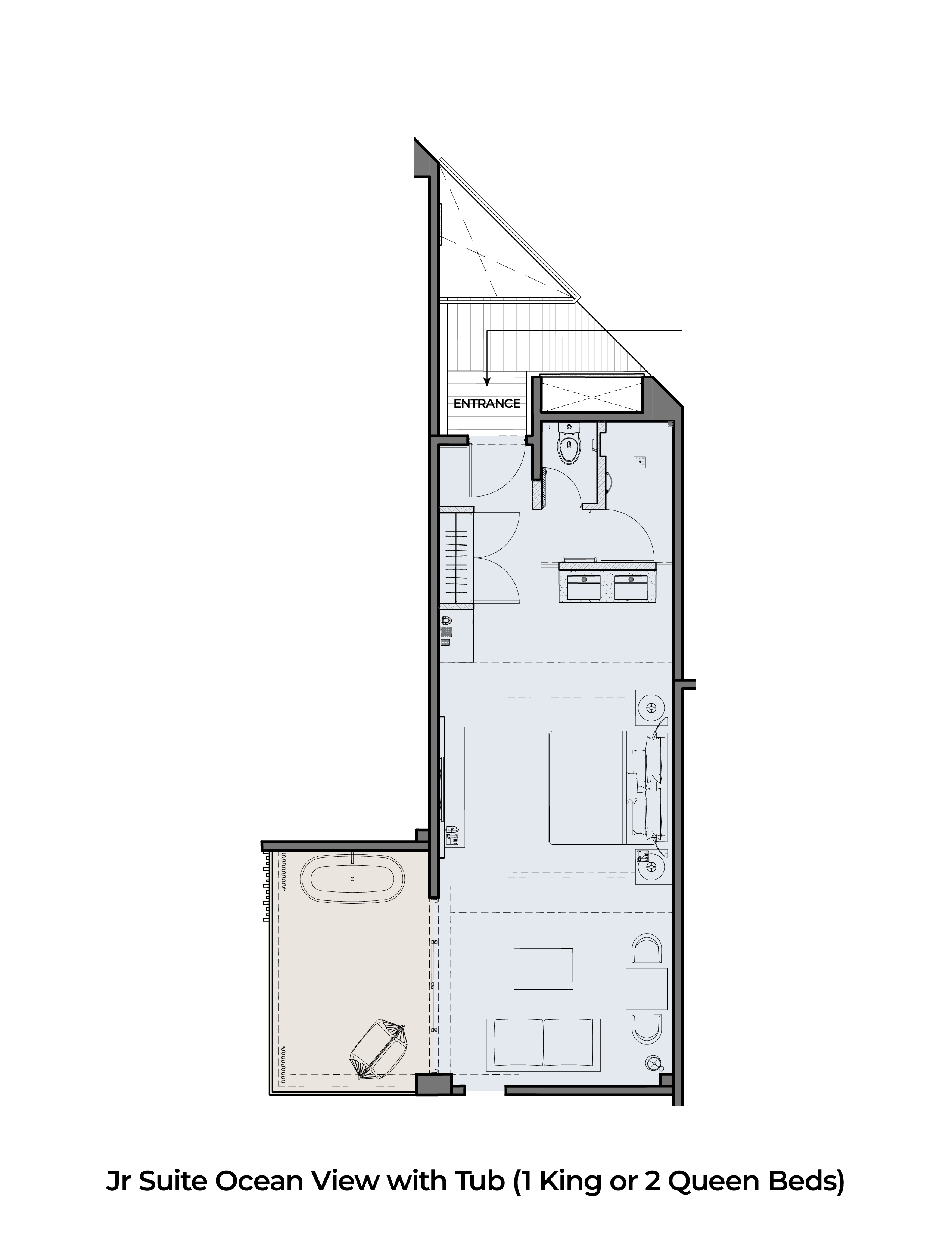 Jr Suite Ocean View with Tub Floor Plan