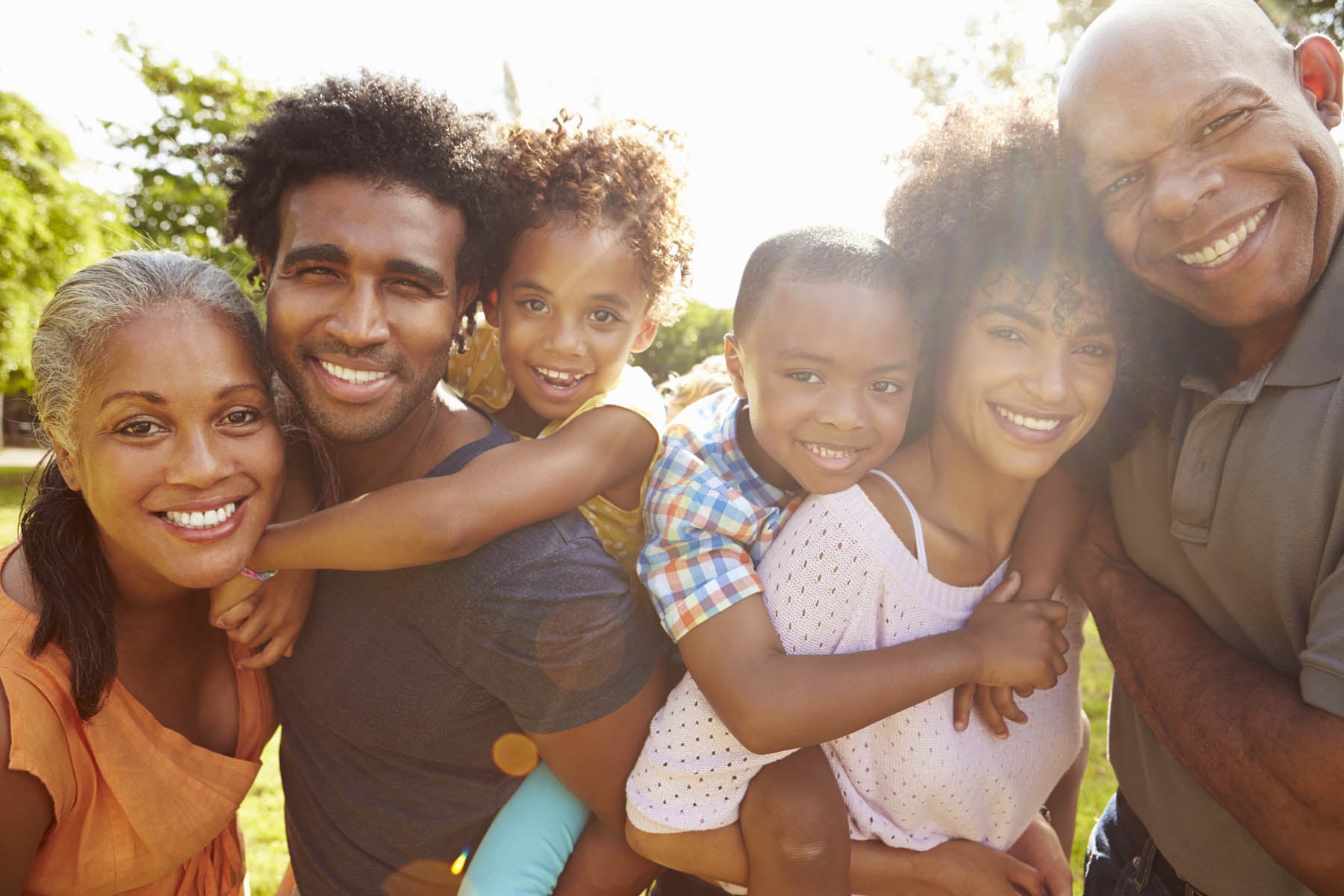 African American Family smiling