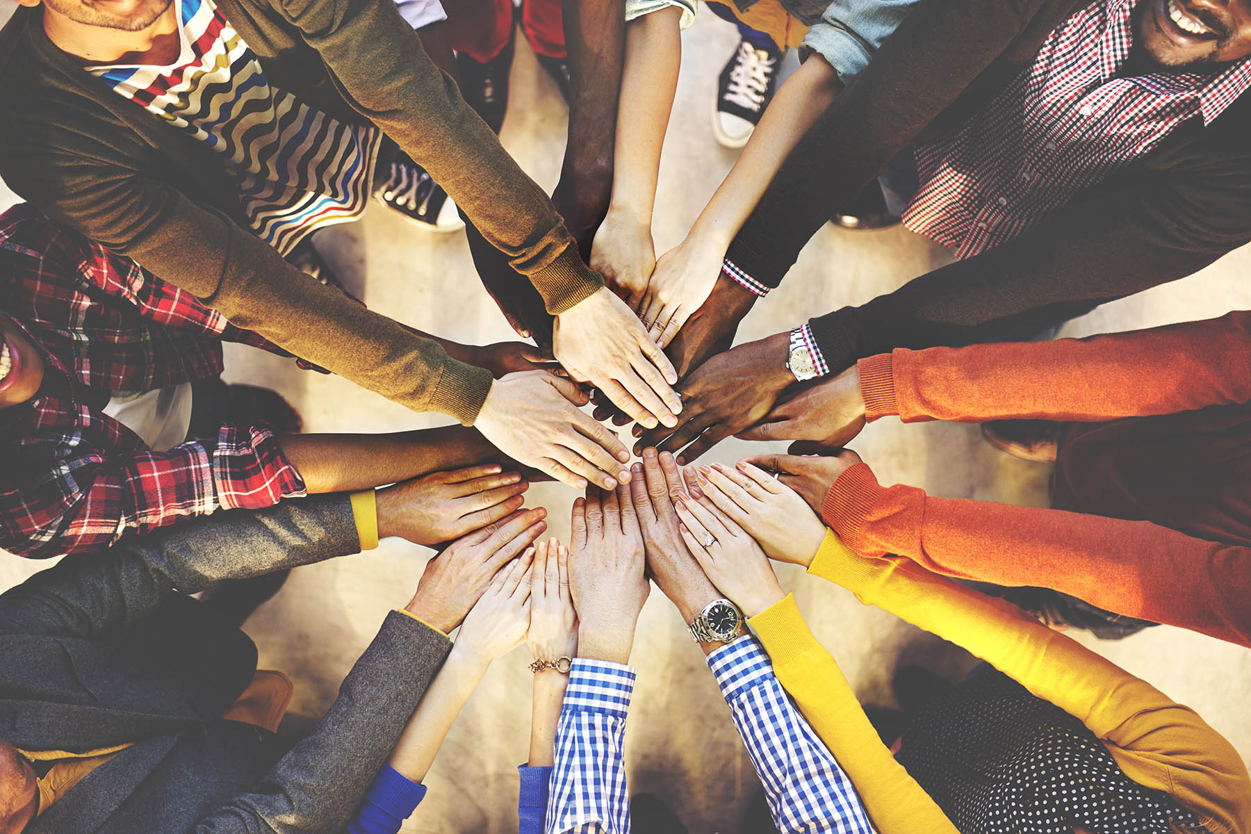 Hands in circle colorful image