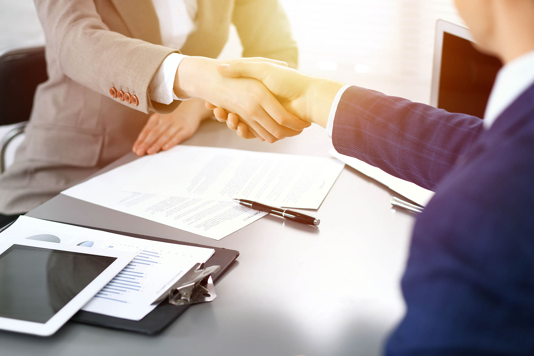 Man and Women professional handshake