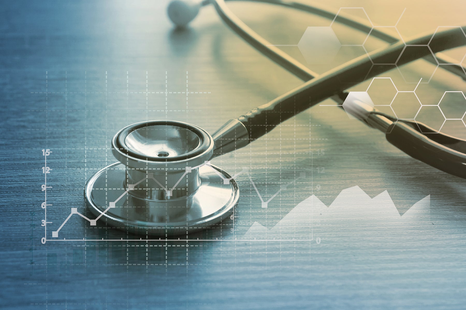 graph with stethoscope