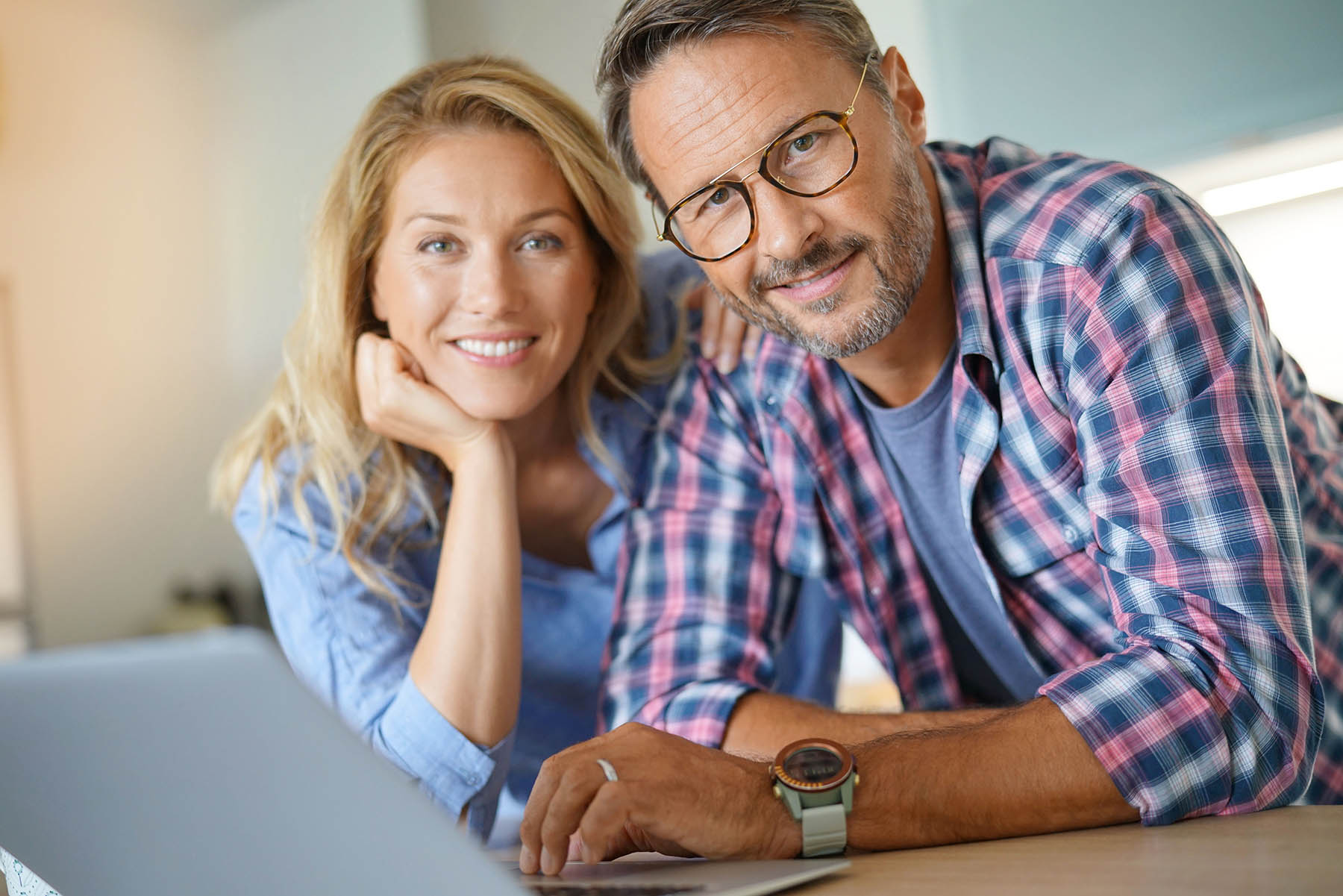 Man and woman at computer