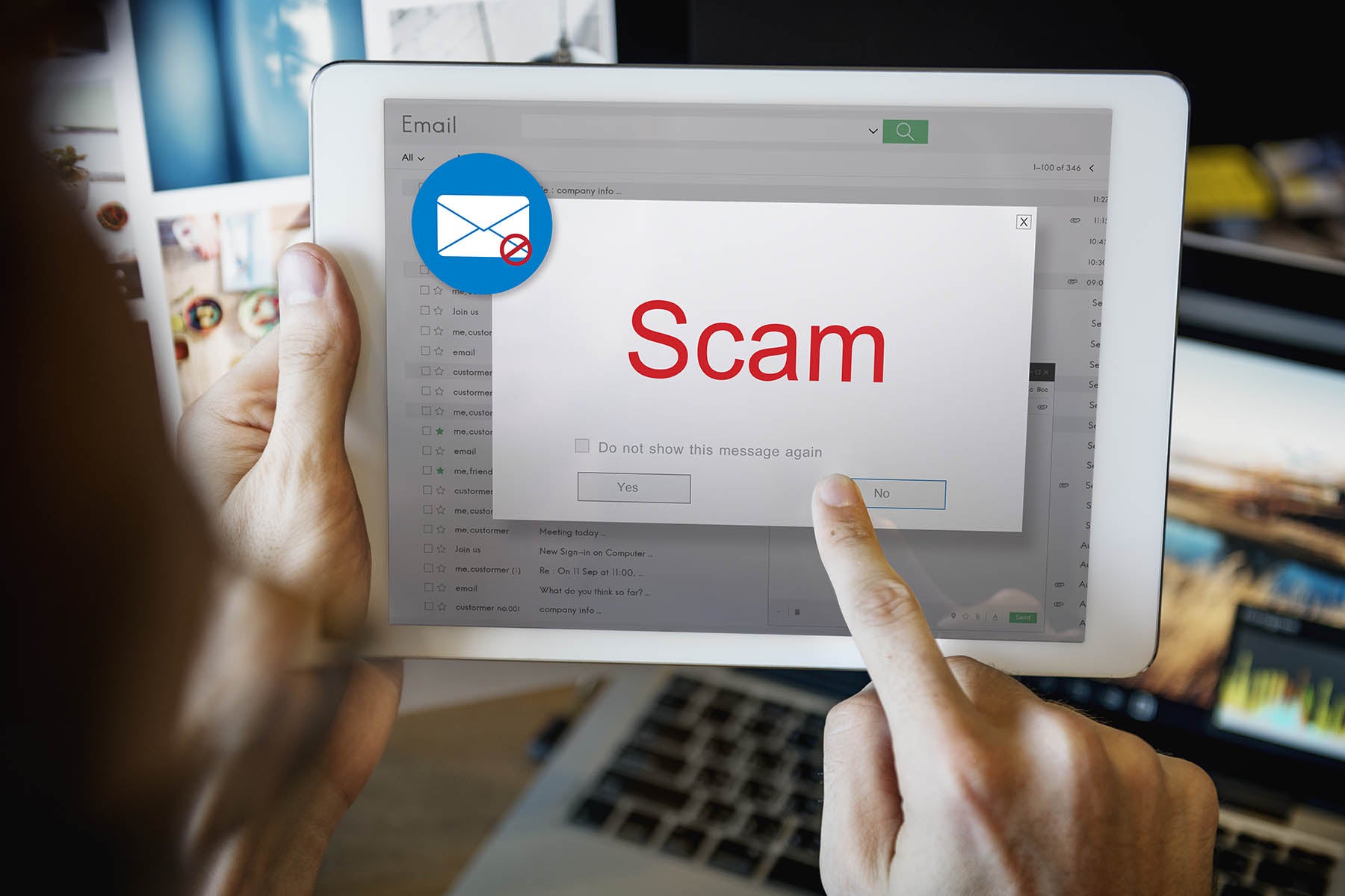 Email scam warning image