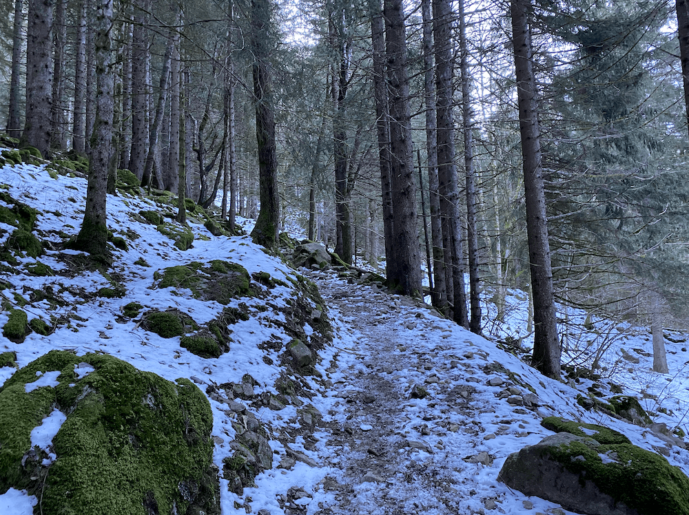 Départ peu enneigé de la Martinette