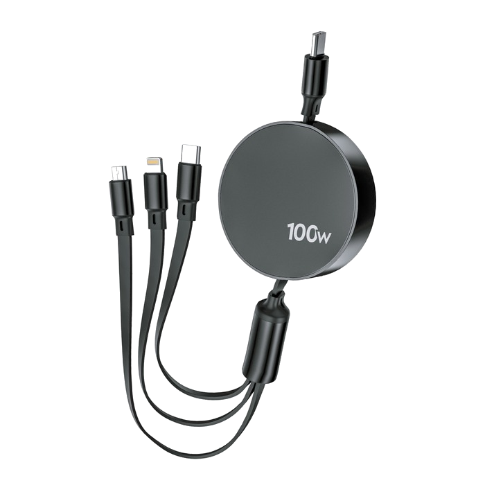 CABLE RETRACTABLE MY WAY USB C 3 EN 1 100 W