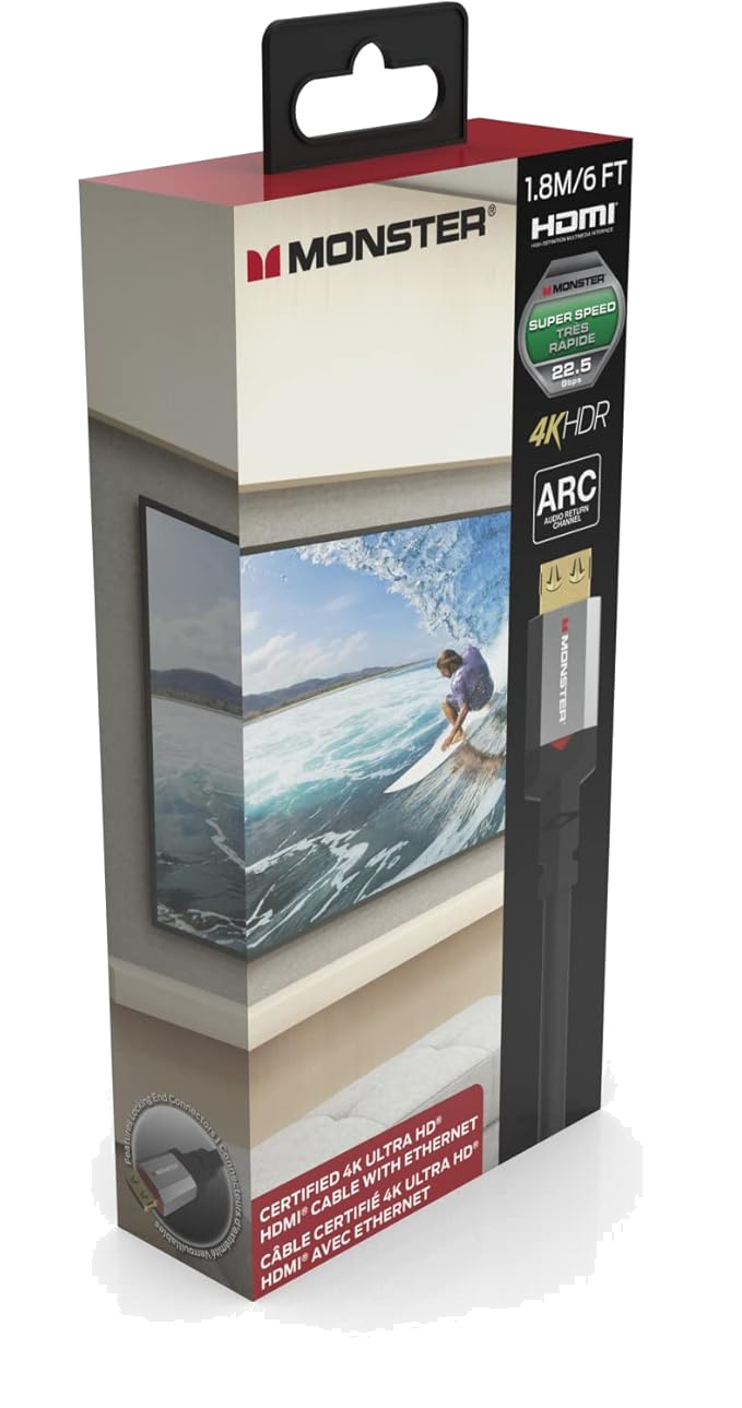 MONSTER CABLE HDMI ESSENTIAL 4K 1M8 - Couleur Standard