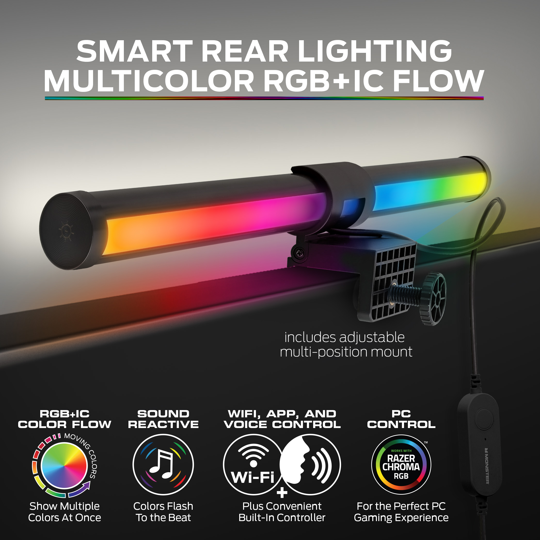 MONSTER ILLUMINESCENCE DUO + SOUND REACTIVE MONIT LIGHT - Couleur Or