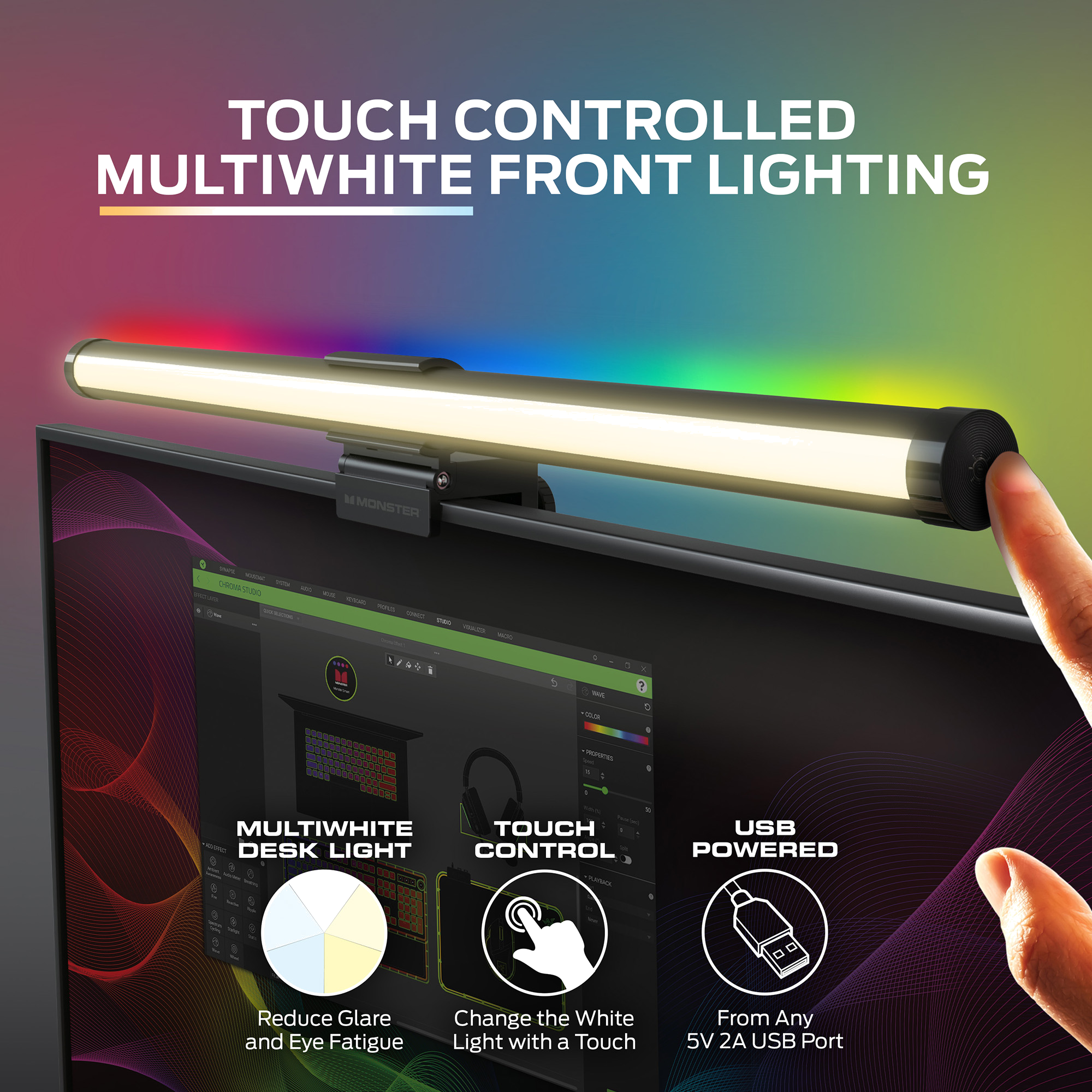 MONSTER ILLUMINESCENCE DUO + SOUND REACTIVE MONIT LIGHT - Couleur Or