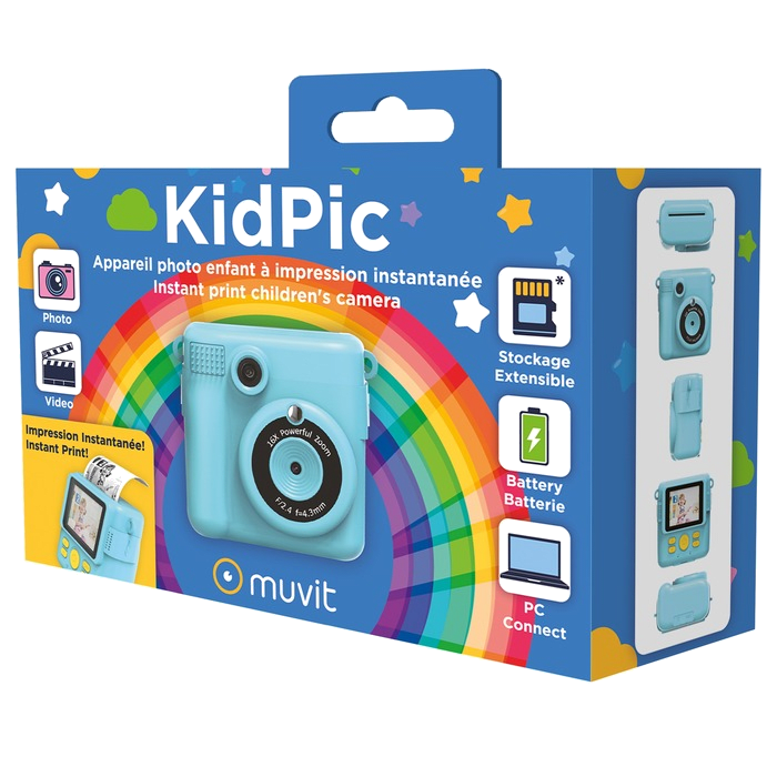 APPAREIL PHOTO ENFANT MUVIT KIDPIC - Couleur Bleu