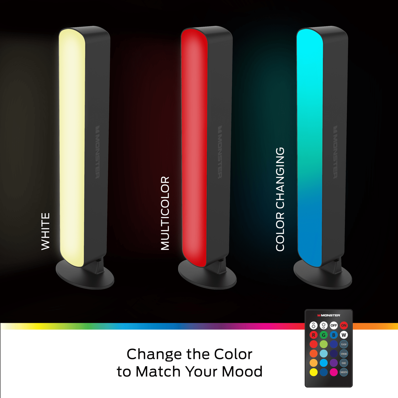MONSTER ILLUMINESCENCE BASIC LED LIGHT BAR PAIR RGB INT - Couleur Standard
