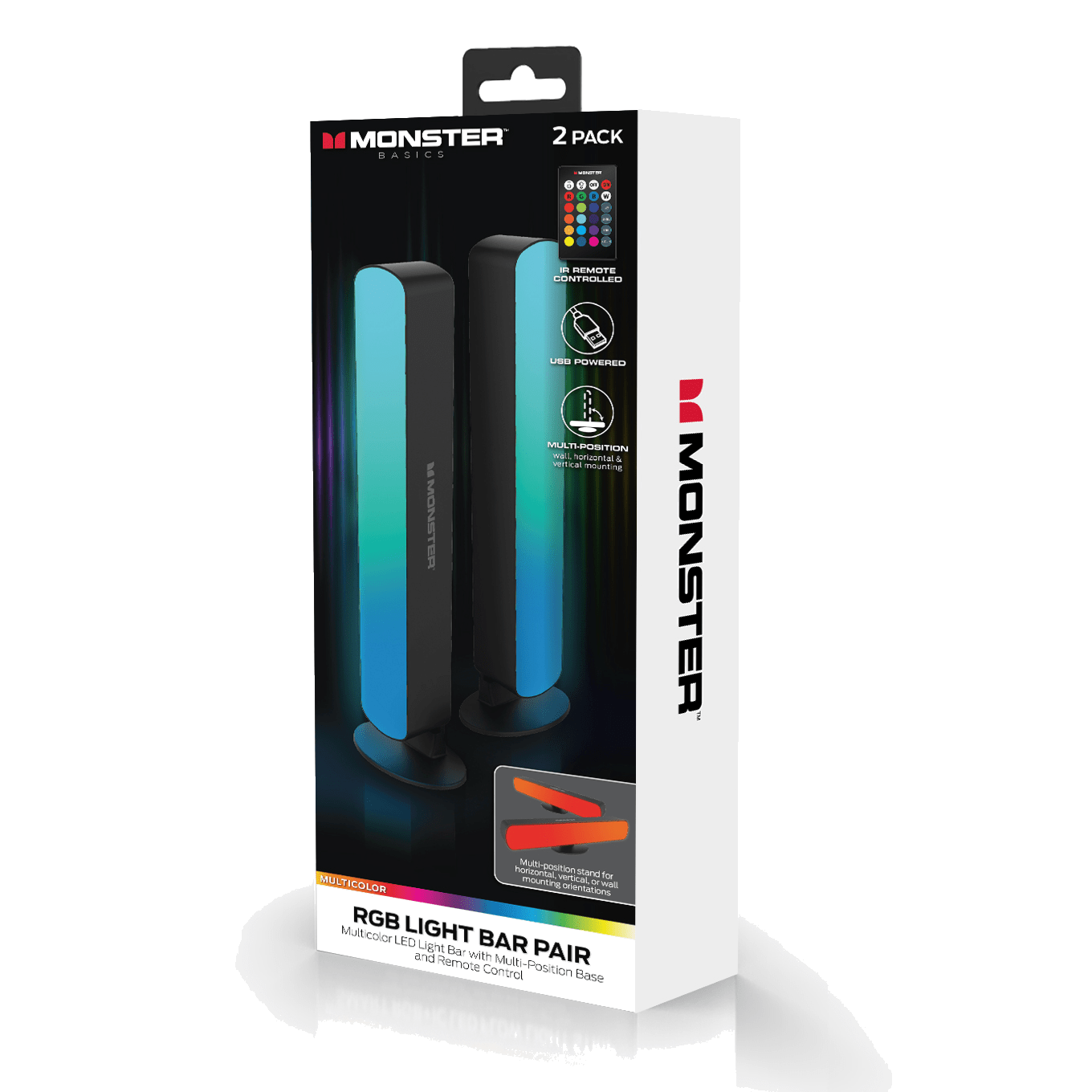 MONSTER ILLUMINESCENCE BASIC LED LIGHT BAR PAIR RGB INT - Couleur Standard