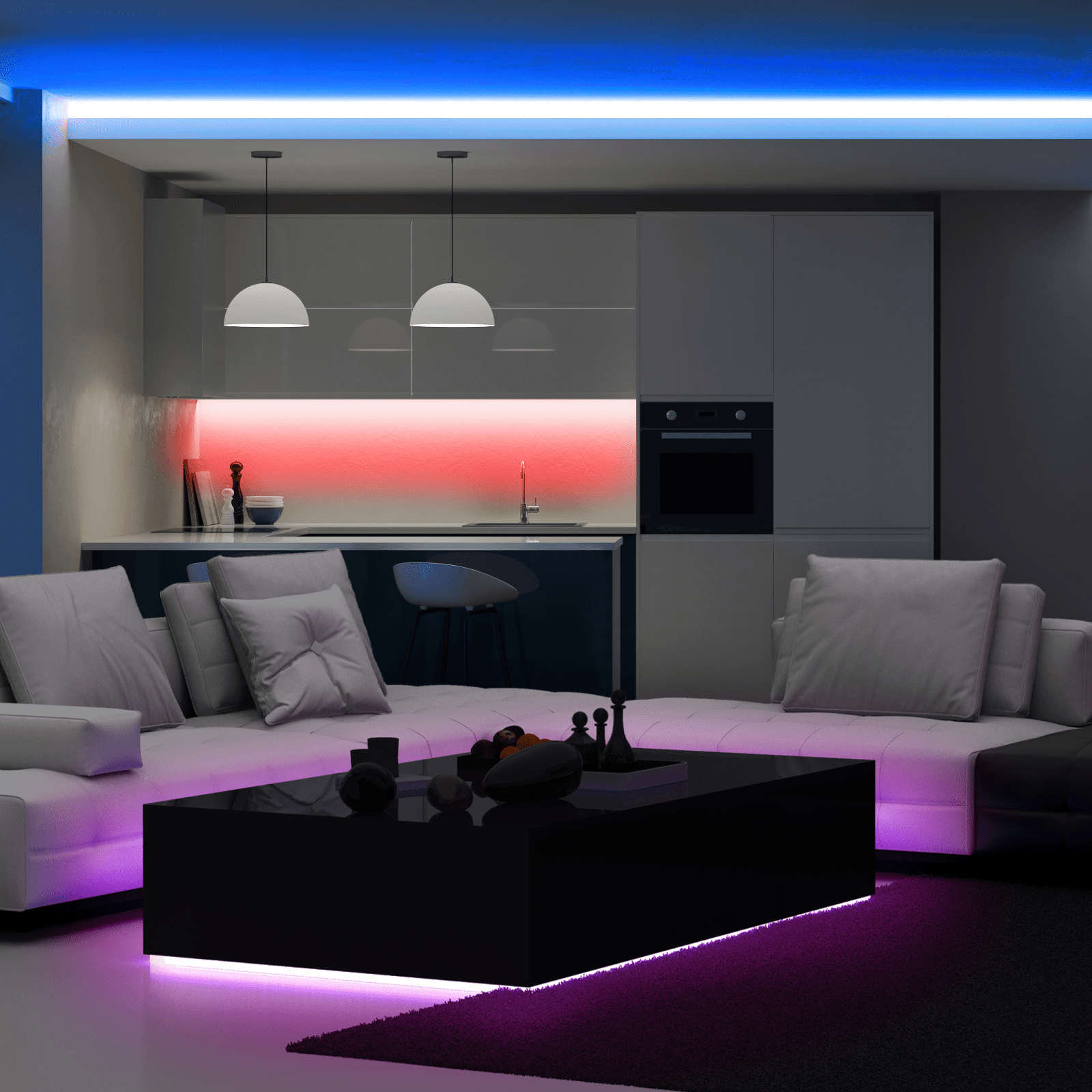 MONSTER ILLUMINESCENCE BASIC LIGHTSTRIP 2M MOTION REACTIVE PILES INT - Couleur Standard