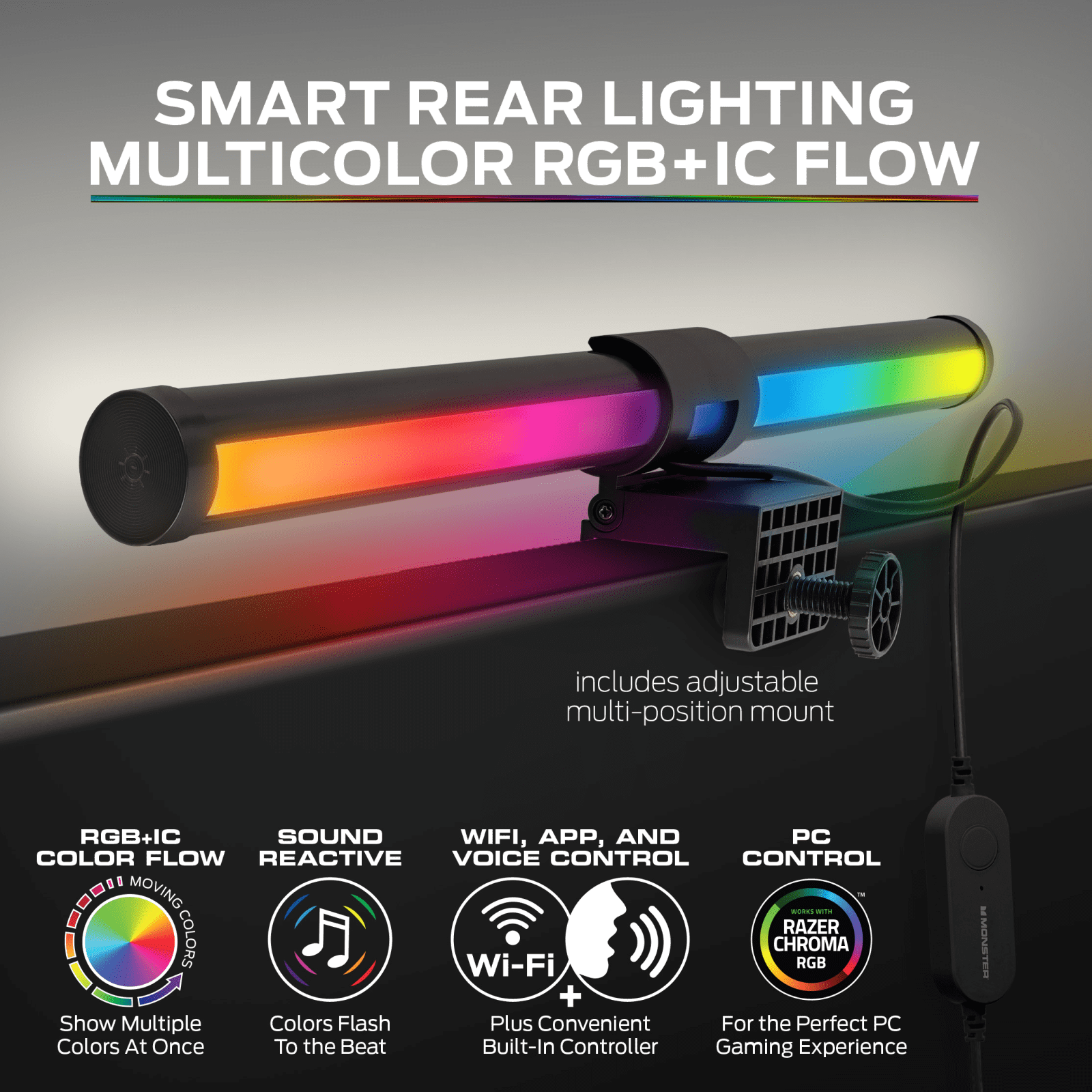 MONSTER ILLUMINESCENCE DUO + SOUND REACTIVE MONIT LIGHT - Couleur Or