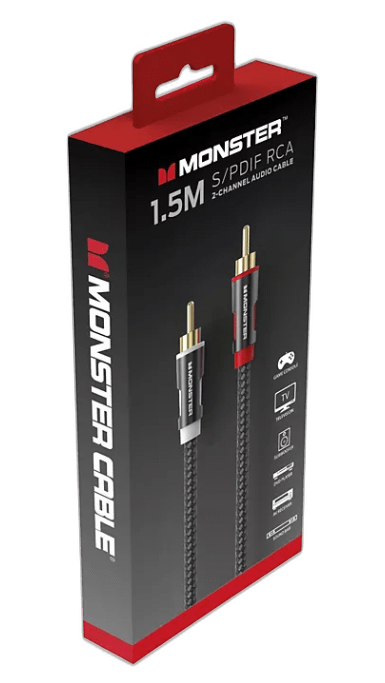 MONSTER CABLE ESSENTIAL RCA/RCA M/M 1.5M - Couleur Noir